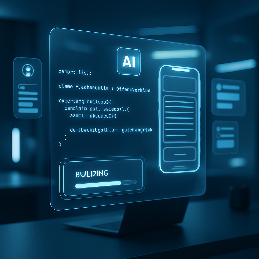 Interface de IA gerando automaticamente código para App Clip