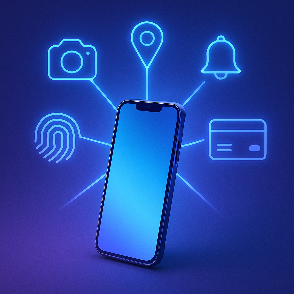 Recursos nativos do smartphone acessíveis por apps nativos