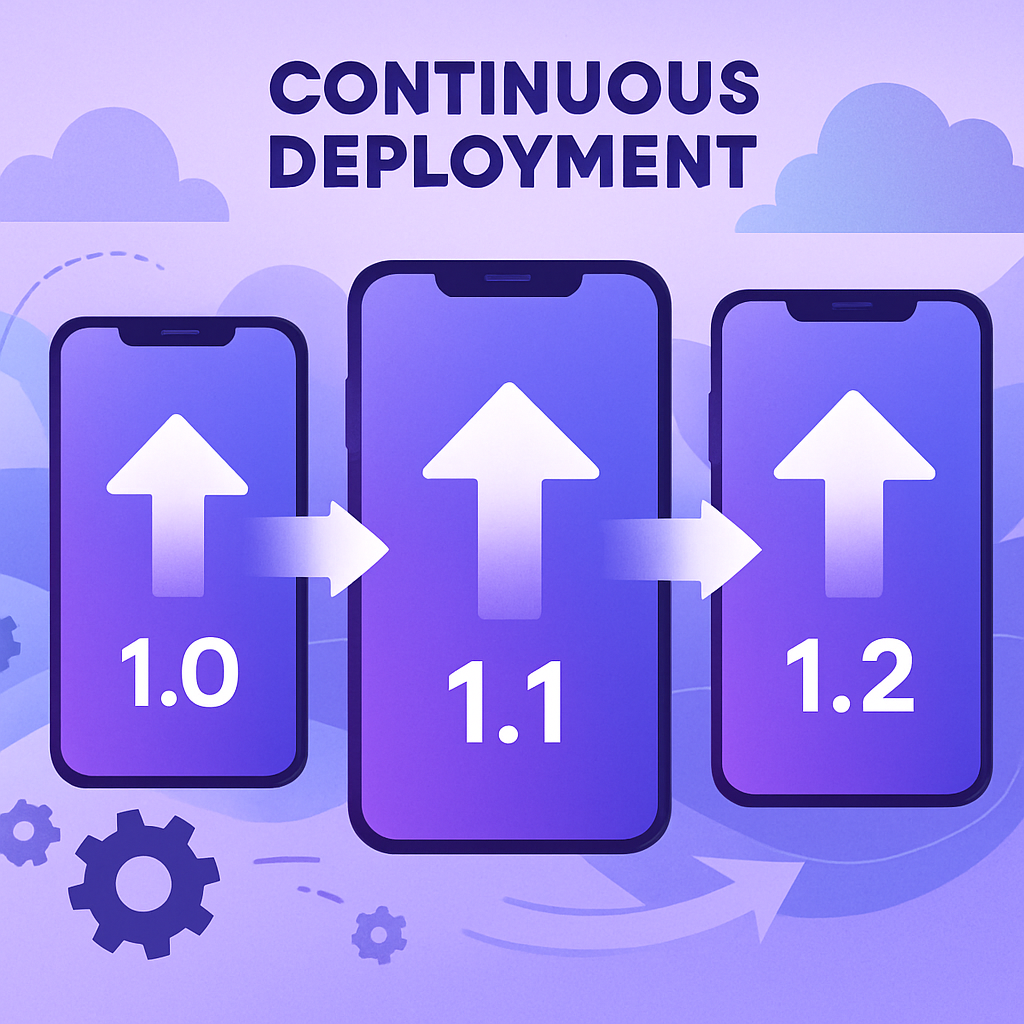 Fluxo de atualizações contínuas em apps mobile com deploy automatizado